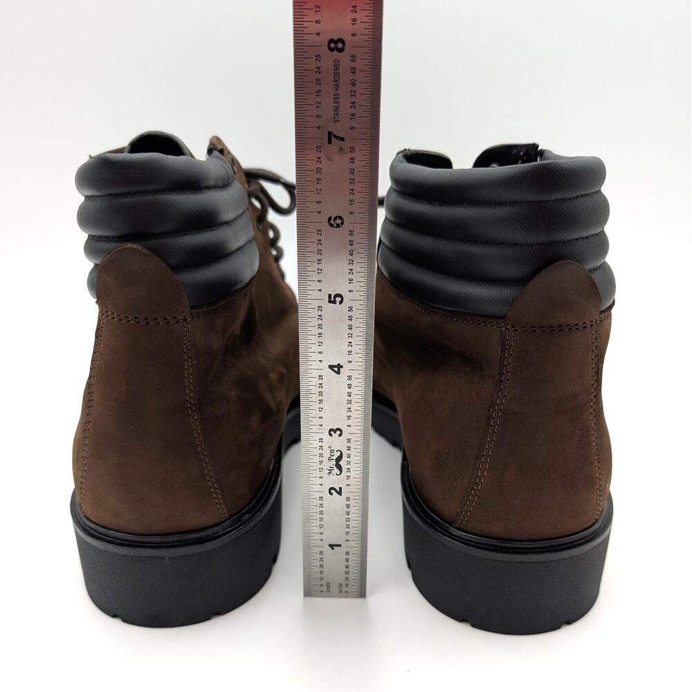Vince Leonard Lace-Up Lug Sole Boots Round Toe Men's Brown Size US13M EU47.5 - Picture 4 of 10